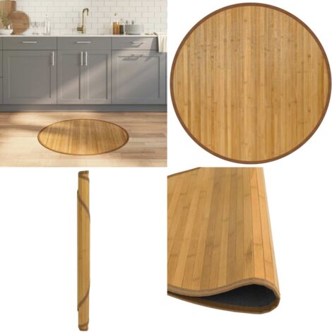 Tappeto Rotondo Naturale 80 cm in Bambù - Tappeto naturale - Tappeto rotondo
