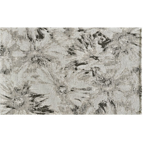 Tappeto Salotto Velour Antiscivolo Dis Fior Di Loto Colore Argento Suardi, misura140x200coloreArgento