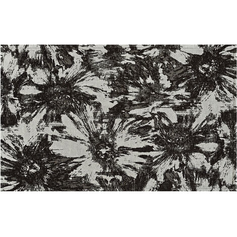 Tappeto Salotto Velour Antiscivolo Dis Fior Di Loto Colore Nero Suardi, misura175x240coloreNero