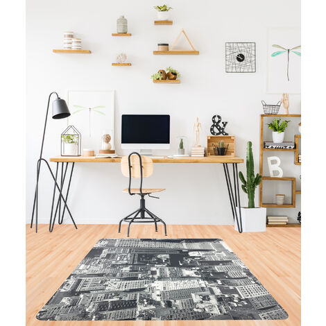 Tappeto Salvapavimento Protezione Antigraffio Antiscivolo Stampato 120 x 120 Cm City