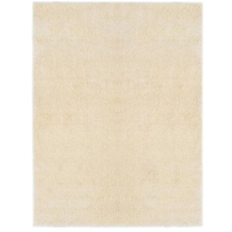 Tappeto Shaggy a Pelo Lungo 120x160 cm Crema