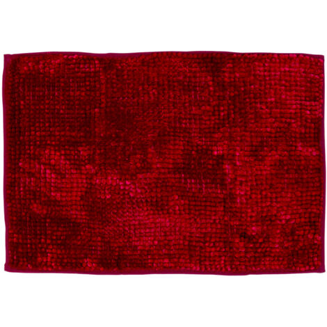 Tappeto Shaggy Bagno E Cucina Retro Antiscivolo In Microfibra Perla Bordeaux, misura60x120coloreBordeaux