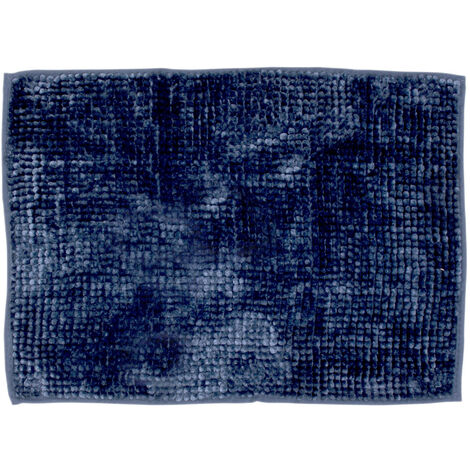 Tappeto Shaggy Bagno E Cucina Retro Antiscivolo Microfibra Mod. Perla Blu Navy, misura50x80coloreBlu