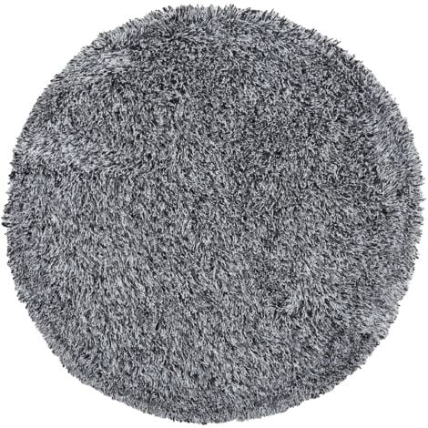 Tappeto shaggy color grigio sale e pepe di forma rotonda ø140 cm Cide