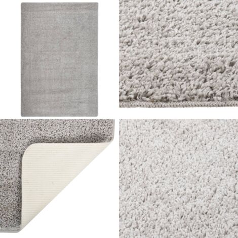 Tappeto Shaggy Grigio Chiaro 140x200 cm Antiscivolo - Tappeto antiscivolo - Tappeto morbido