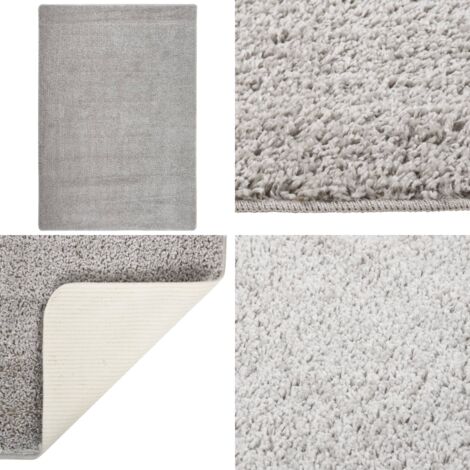 Tappeto Shaggy Grigio Chiaro 160x230 cm Antiscivolo - Tappeto antiscivolo - Tappeto morbido