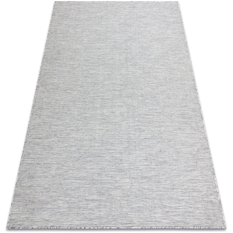 Tappeto sizal patio 3069 marocco trifoglio Trellis tessuto piatto grigio / beige beige 175x270 cm