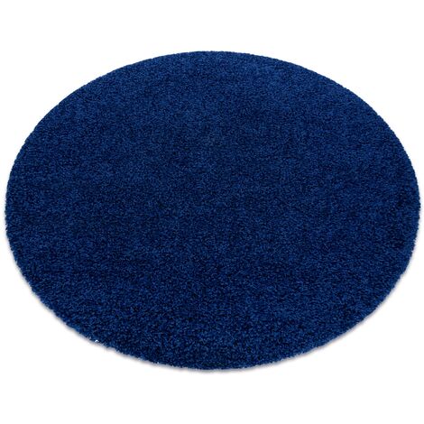 Tappeto SOFFI cerchio shaggy 5cm blu scuro blue rotondo 100 cm