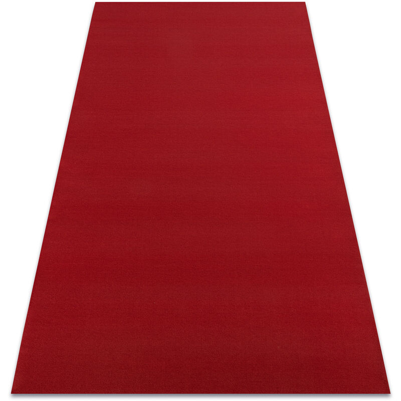 Image of Rugsx - Tappeto spessa gommata rumba 1974 colore unico chiaretto, rosso red 60x200 cm