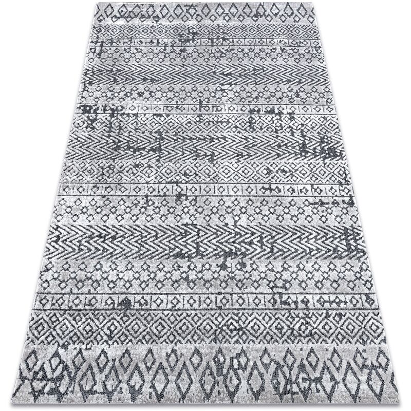 Image of Tappeto Structural sierra G6042 tessuto piatto grigio chiaro - geometrico, etnico beige 120x170 cm