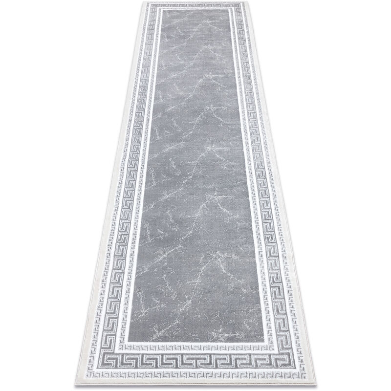 Image of Tappeto, tappeti passatoie gloss moderno 2813 27 elegante, telaio, greco grigio grey 60x200 cm
