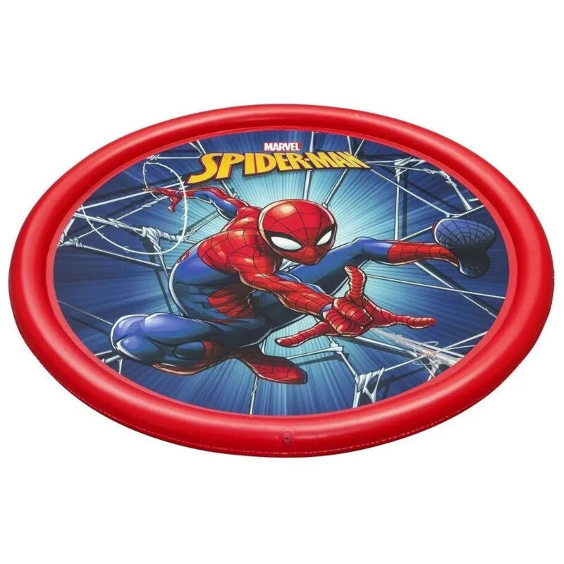 Trade Shop - Tappeto Tappettino Spruzzi Piscina Gonfiabile Con Fontana Spider-Man 165Cm 98792 -