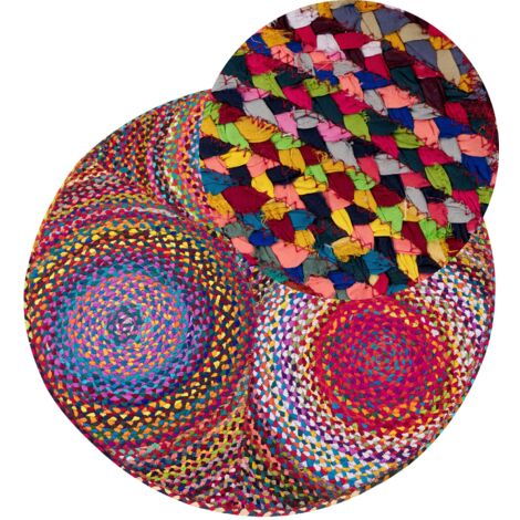 Tappeto tondo in cotone ø 140 cm multicolore Ladik