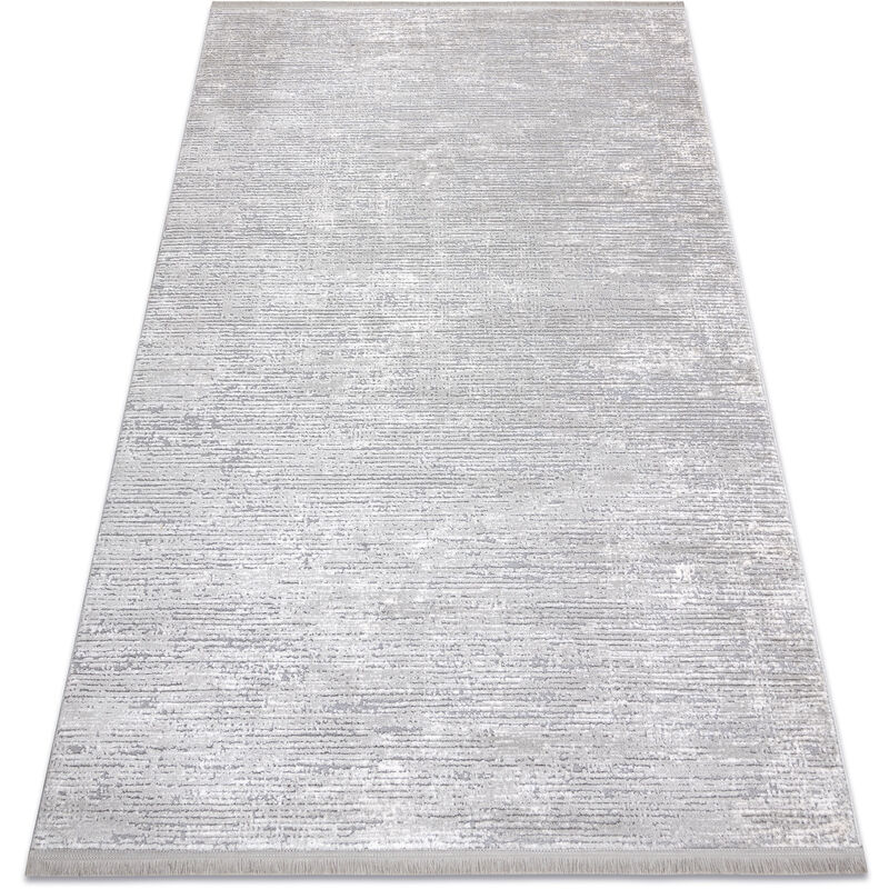 Image of Tappeto tuls strutturale, frange 51248 moderno grigio grey 120x170 cm