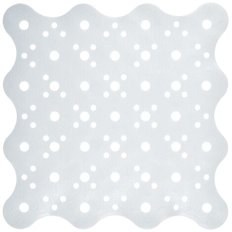 Tappeto vasca quadro 51 x 51 cm antiscivolo con ventose di sicurezza in PVC bianco tappetino doccia