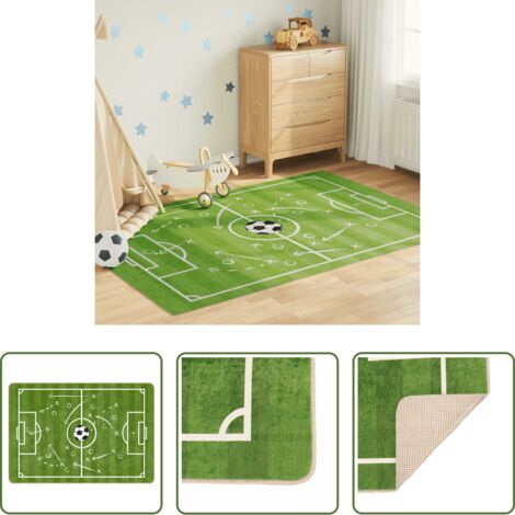 Tappeto verde -  Tappeto Bambini Verde 160x230 Campo Calcio Lavabile