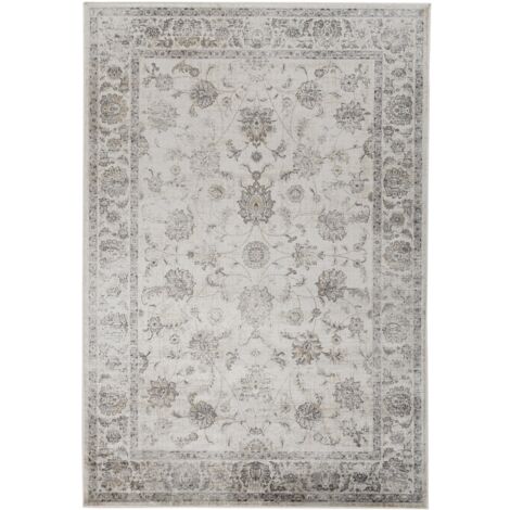 tappeto "vintage" grigio floreale, 160x230 cm