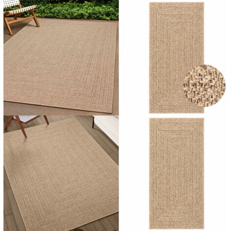 Tappeto ZIZUR 60x110 cm Aspetto Iuta per Interni ed Esterni - Tappeto in polipropilene - Tappeto con effetto juta