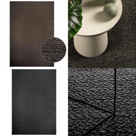 Tappeto ZIZUR Antracite 200x290 cm Aspetto Iuta Interni Esterni - Tappeto esterno - Tappeto in polipropilene