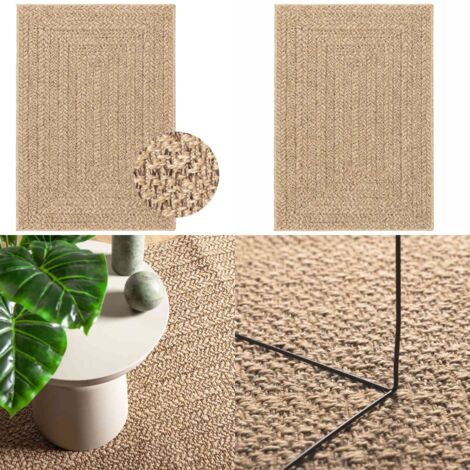 Tappeto ZIZUR Beige 120x170 cm Aspetto Iuta Interni ed Esterni - Tappeto in polipropilene - Tappeto con effetto juta