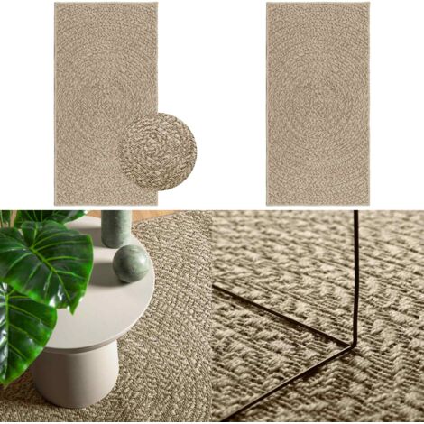 Tappeto ZIZUR Beige 60x110 cm Aspetto Iuta Interni ed Esterni - Tappeto da terrazza - Tappeto da balcone