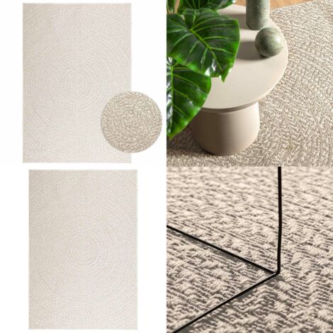 Tappeto ZIZUR Crema 120x170 cm Aspetto Iuta Interni ed Esterni - Tappeto in polipropilene - Tappeto con effetto juta