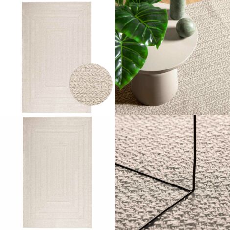 Tappeto ZIZUR Crema 160x230 cm Aspetto Iuta Interni ed Esterni - Tappeto in polipropilene - Tappeto con effetto juta