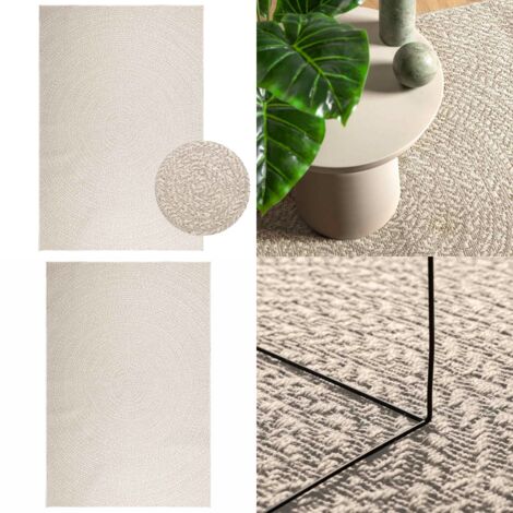 Tappeto ZIZUR Crema 160x230 cm Aspetto Iuta Interni ed Esterni - Tappeto in polipropilene - Tappeto con effetto juta