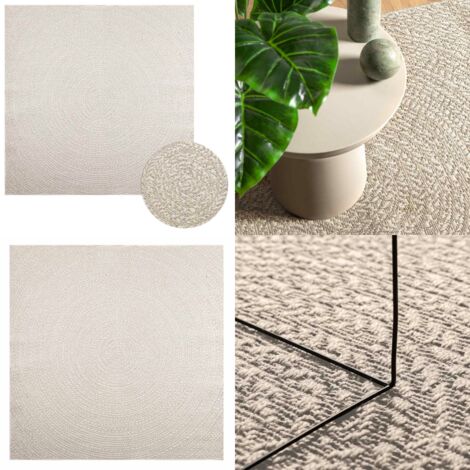 Tappeto ZIZUR Crema 200x200 cm Aspetto Iuta Interni ed Esterni - Tappeto in polipropilene - Tappeto con effetto juta
