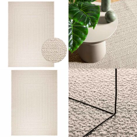 Tappeto ZIZUR Crema 200x290 cm Aspetto Iuta Interni ed Esterni - Tappeto in polipropilene - Tappeto con effetto juta