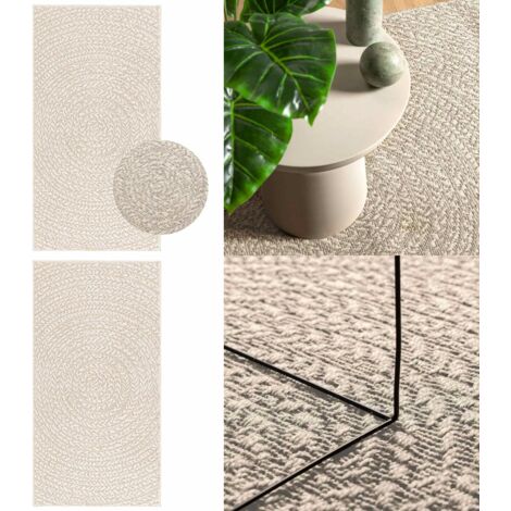 Tappeto ZIZUR Crema 60x110 cm Aspetto Iuta Interni ed Esterni - Tappeto da terrazza - Tappeto da balcone