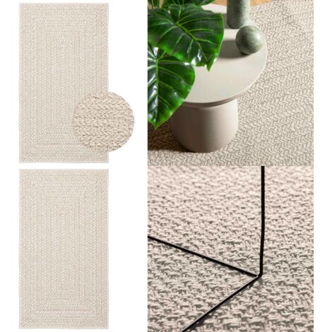 Tappeto ZIZUR Crema 60x110 cm Aspetto Iuta Interni ed Esterni - Tappeto da terrazza - Tappeto da balcone