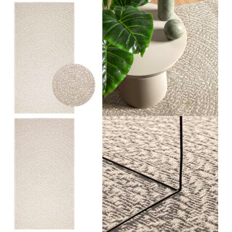 Tappeto ZIZUR Crema 80x150 cm Aspetto Iuta Interni ed Esterni - Tappeto da terrazza - Tappeto da balcone