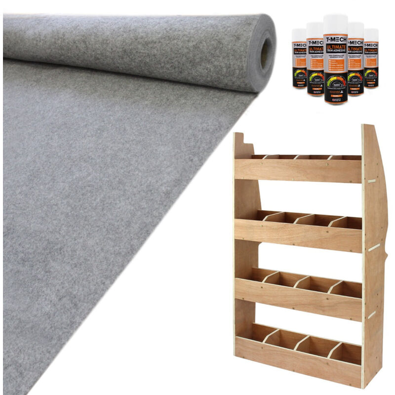Monster Shop - Camper Van Lining Carpet 11m2 Smoke Grey 4 Way Super Stretch &
