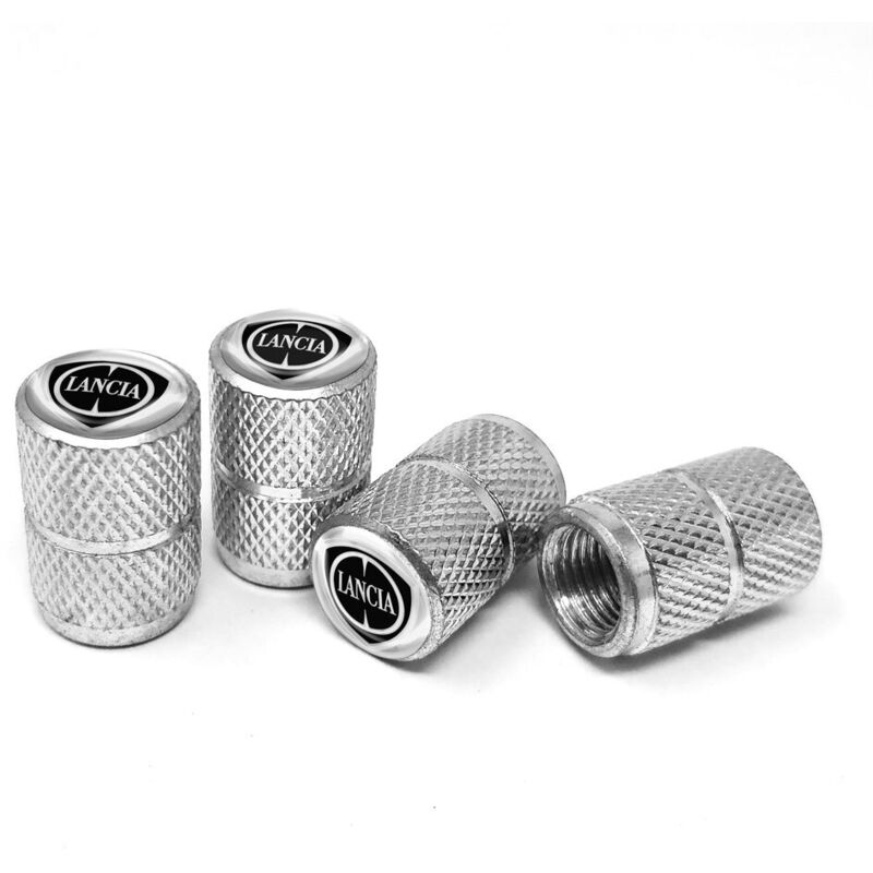 Tappi Cappucci Coprivalvole per Pneumatici Auto Lancia Universali, Set da 4 - Colore: BLACK