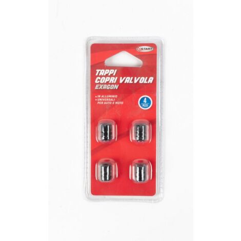 Tappi copri valvola exagon modello universale per auto in alluminio