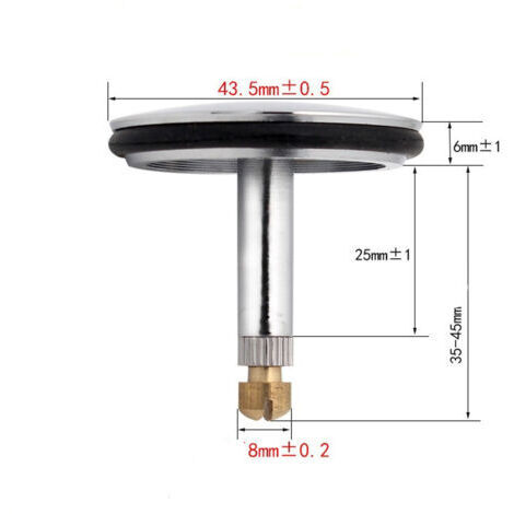 tappi di scarico in ottone cromato duro, regolabili in altezza - Con asta di sollevamento - Per lavandino, doccia, vasca da bagno - Diametro: 43,5 mm