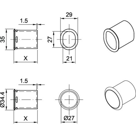TAPPI IN NYLON COPRI FORP MM.32