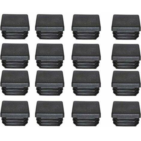 Tappi in plastica 40 x 40 mm Tappo quadrato Tappo terminale in plastica per tubo nero Tappi terminali per gambe mobili trampolino 16 pezzi