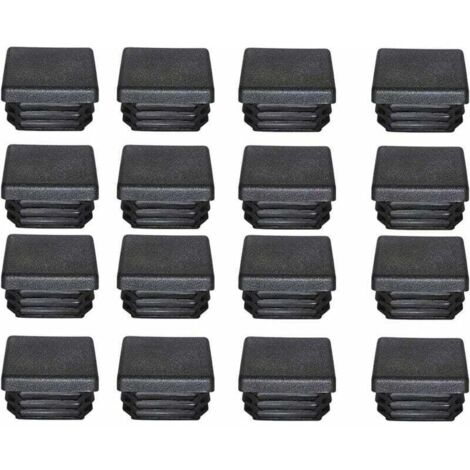 Tappi terminali in plastica 40x40 mm, tappi terminali in tubo quadrato nero, tappi in plastica per gambe di mobili e trampolini, 16 pezzi