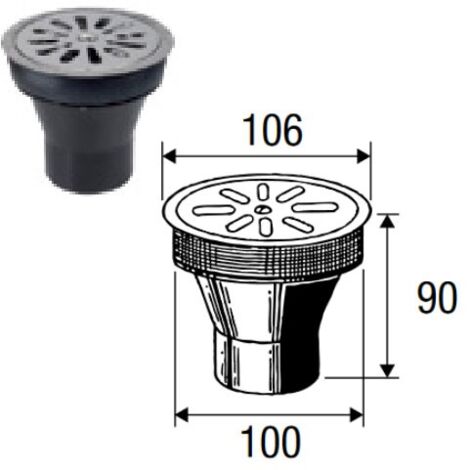 Tappo ø100 mm completo di griglia inox filo pavimento VS0700081