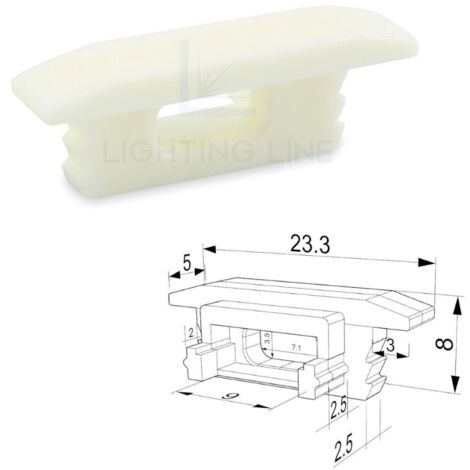 TAPPO BIANCO PER PROFILO LED A INCASSO CON FORO PASSACAVO LEDPOINT