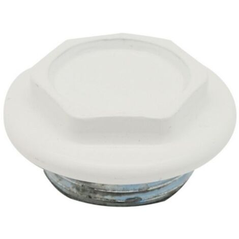 TAPPO CIECO DX / SX ZINCATO VERNICIATO PER RADIATORI FL 48 1" Sx Bianco