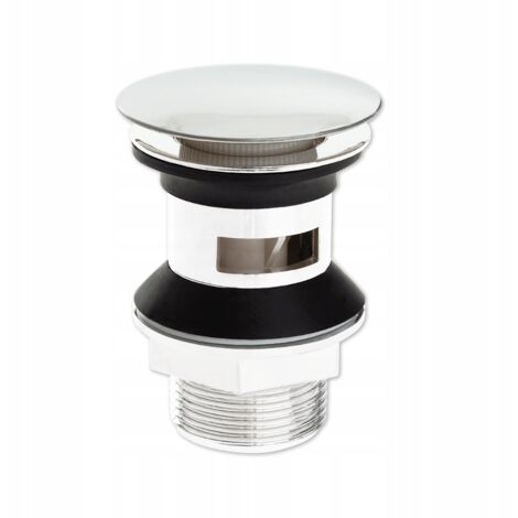 Tappo click-clack per lavabo con troppopieno cromato