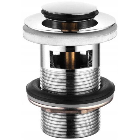 Tappo click-clack per lavabo con troppopieno, tondo
