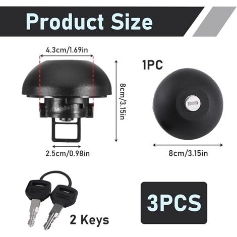 Tappo del serbatoio del carburante, tappo del serbatoio con chiave per Master II, Clio, Kangoo, Trafic (1998-2010) - Tappo del serbatoio compatibile con OEM 7701471585, facile da installare