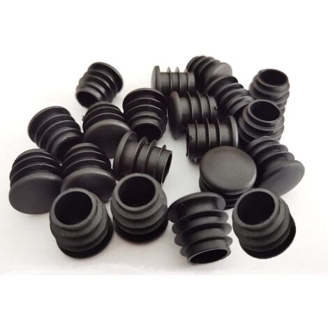 Tappo di plastica rotondo, 20 pezzi Tappo terminale tubo nero scorrevole Mobili sedia/gamba tubo coperchio inserto (19mm)