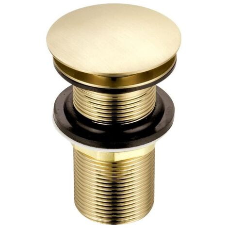 Tappo di ricambio per lavabo a cupola, ottone spazzolato, rotondo, standard G 1 1