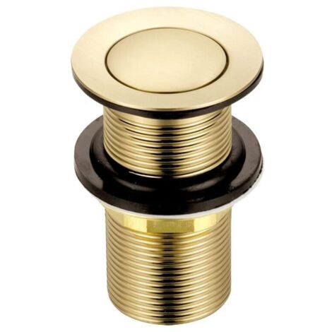 Tappo di ricambio per lavello in ottone, senza fessura, oro spazzolato, attacco standard G 1 1