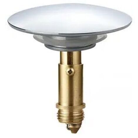 Tappo di scarico a pressione da 66 mm con chiusura click-clack per lavabo da bagno, lavello da cucina, lavabo da doccia, in ottone massiccio con cromatura.